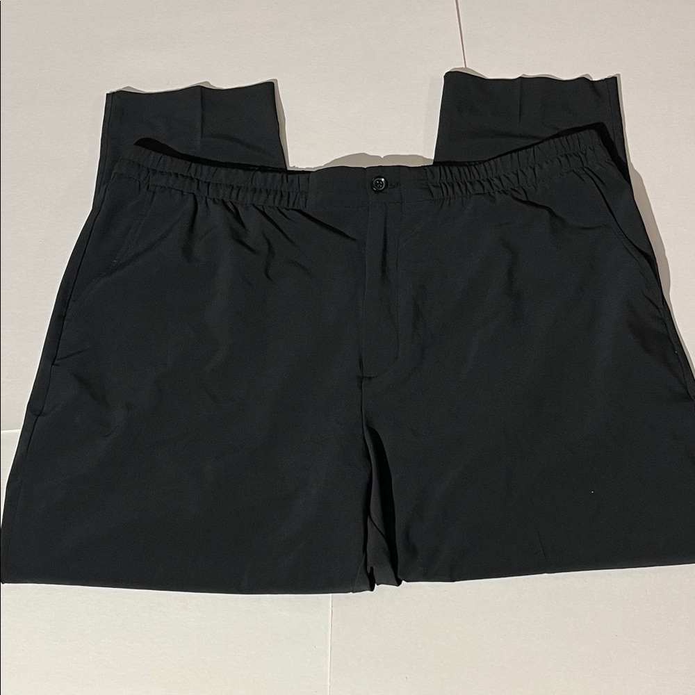 Banana Republic Airstretch Black Track Pants Straight Leg Pull On sz XL Womens